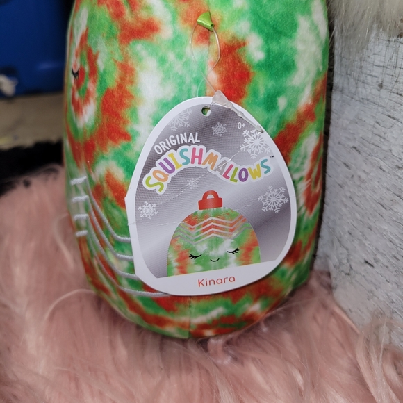 Squishmallow 10” Kinara Christmas Ornament Red Green Tie Dye Holiday New W/ Tags - Picture 6 of 13
